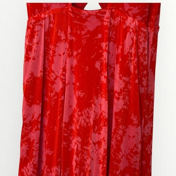 Thakoon Collective Sleeveless Double V Neck Cocktail Midi Dress Red Size 4 NWT - Picture 13 of 16
